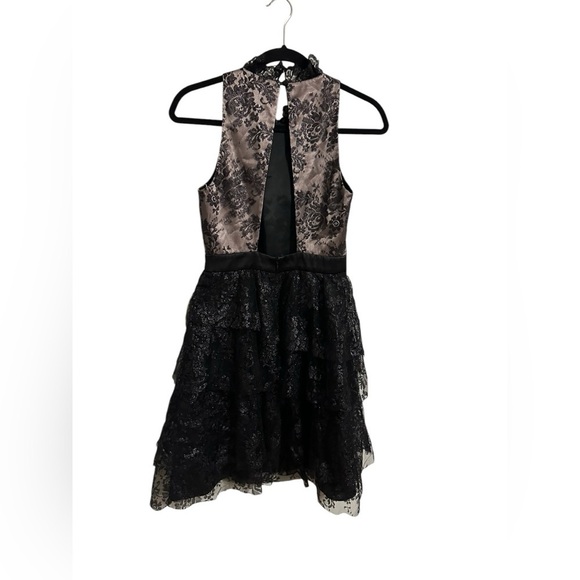 Jill Stuart Ruffled Lace SleeveLess WhimsiGoth Cocktail Dance Mini Dress Size 2 - Picture 3 of 13